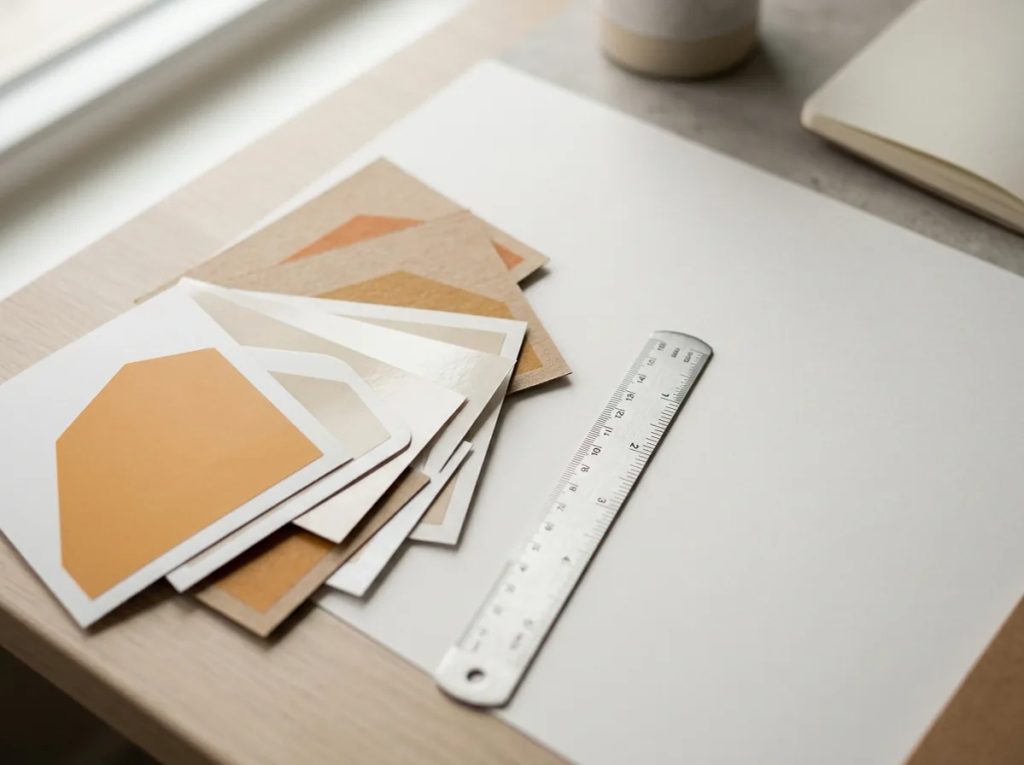 Pilihan sampel material stiker vinyl dan kraft berkualitas untuk branding bisnis profesional.