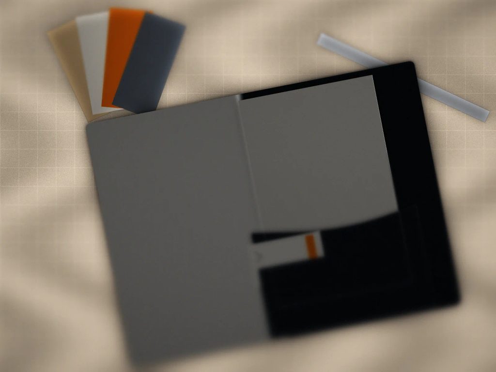 Detail map presentasi Art Carton laminasi doff dengan kantong dalam dan slot kartu nama profesional.
