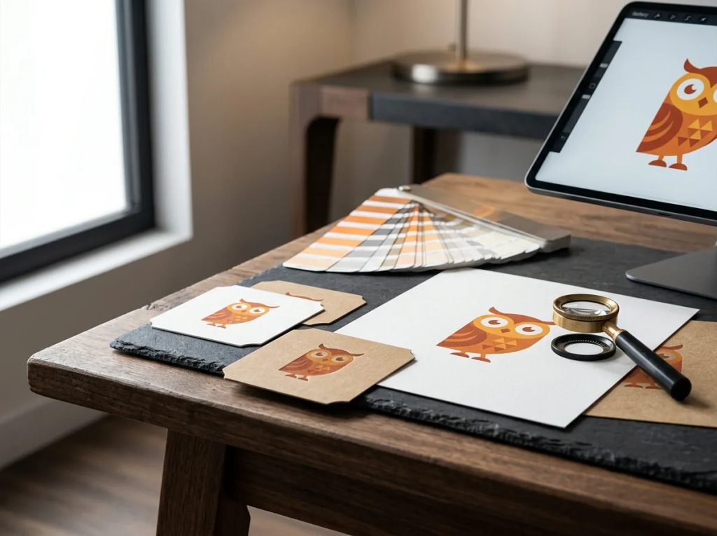 Contoh aplikasi desain maskot pada materi promosi dan kebutuhan cetak branding bisnis