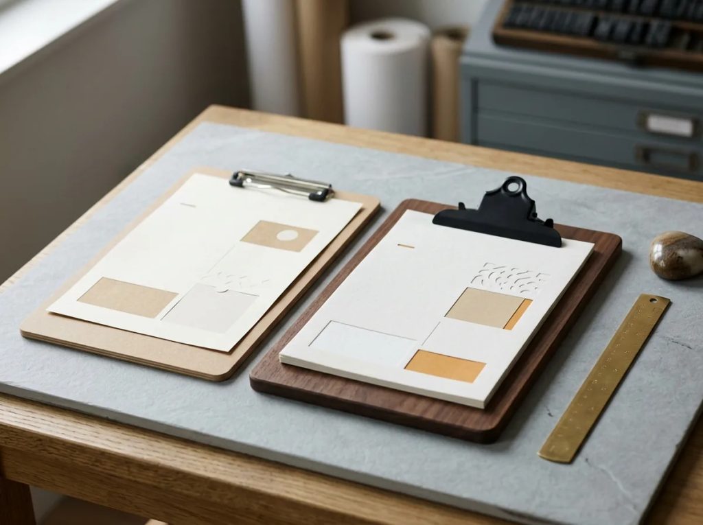 Solusi cetak menu clipboard laminating berjenjang untuk kafe rintisan hingga fine dining.
