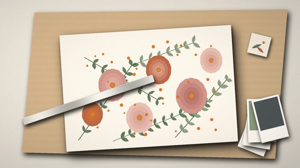Ilustrasi cetak banner floral pattern