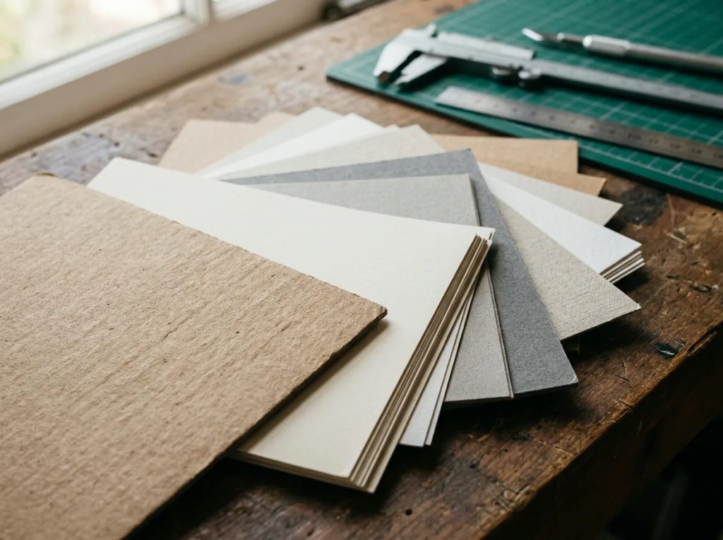 Pilihan bahan dan variasi gramasi kertas kemasan custom bisnis untuk tekstur haptik presisi.
