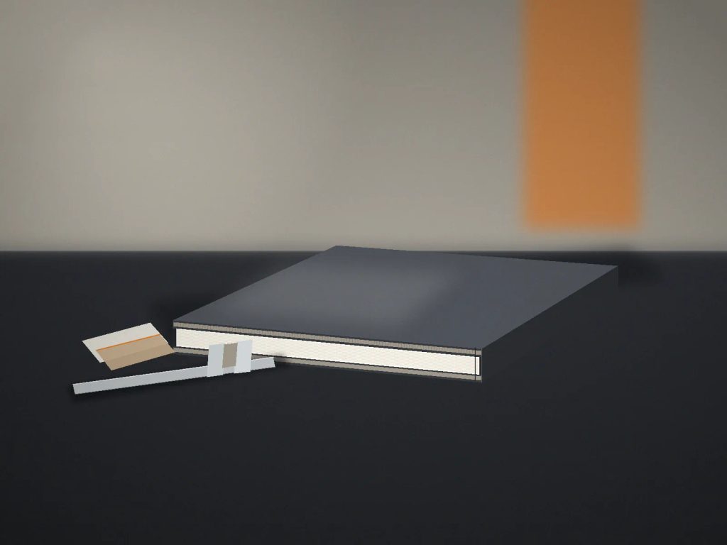 Anatomi cetak thin hard cover A4 dengan greyboard tipis presisi untuk dokumen bisnis di percetakan.