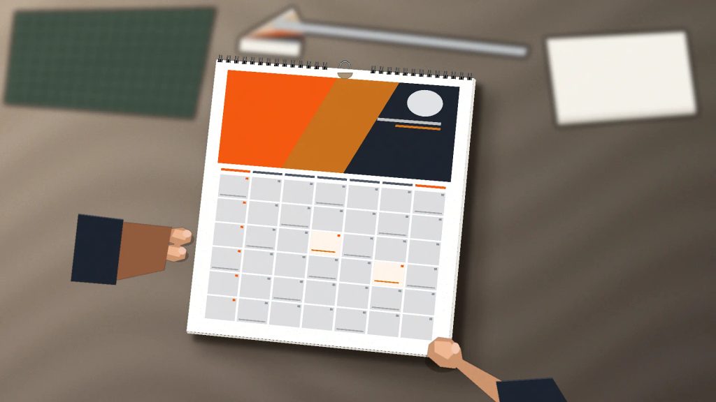 Ilustrasi order kalender dinding ukuran a4