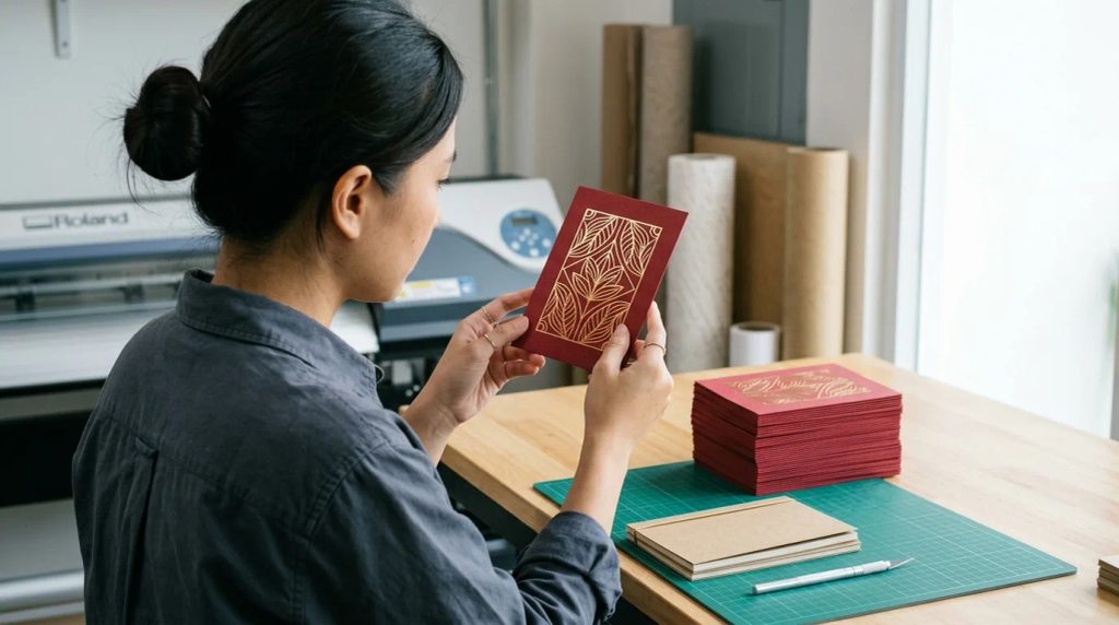 Ilustrasi harga notecard imlek per 100 pcs