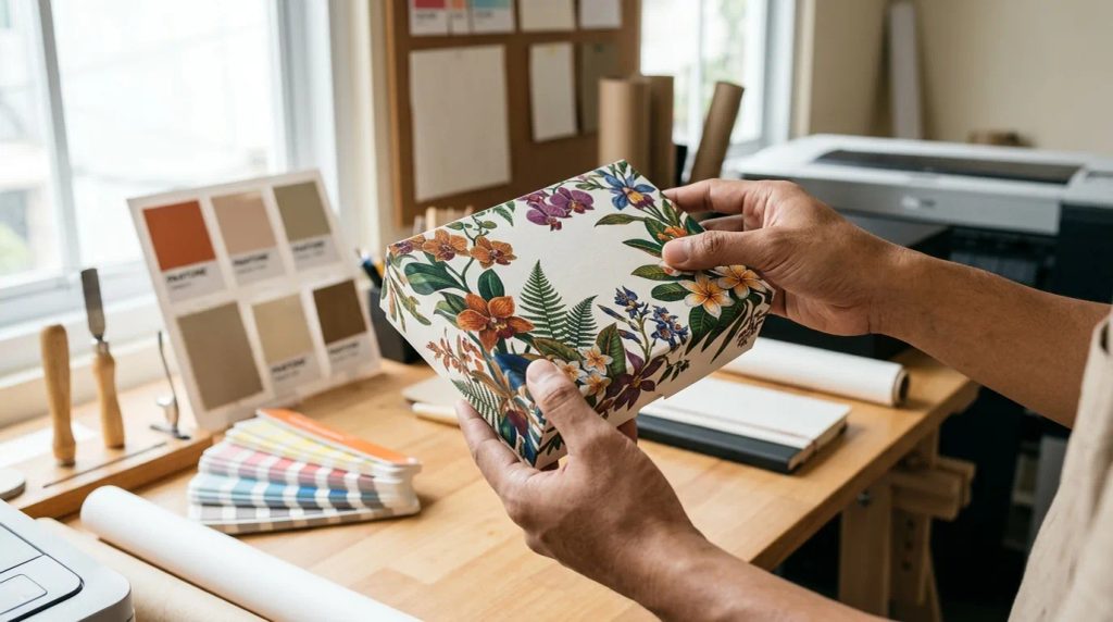 Ilustrasi floral pattern untuk packaging