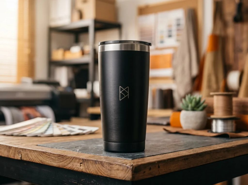 Order tumbler stainless custom online murah untuk souvenir promosi kantor eksklusif di Uprint.id