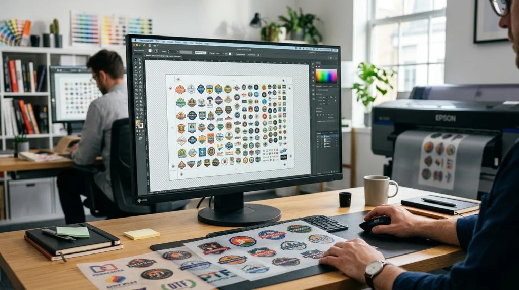 Penyiapan layout gang sheet cetak DTF beresolusi tinggi pada software desain