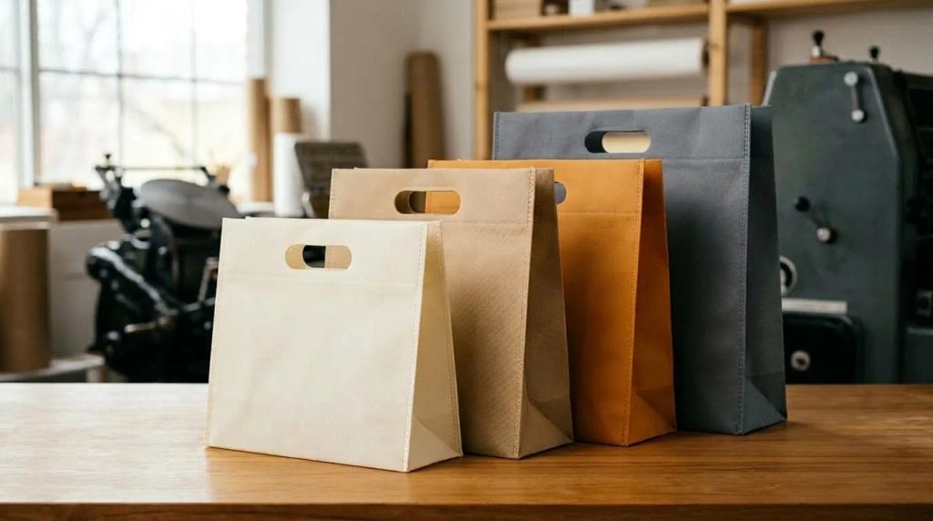 Perbandingan variasi ukuran tas spunbond die cut handle