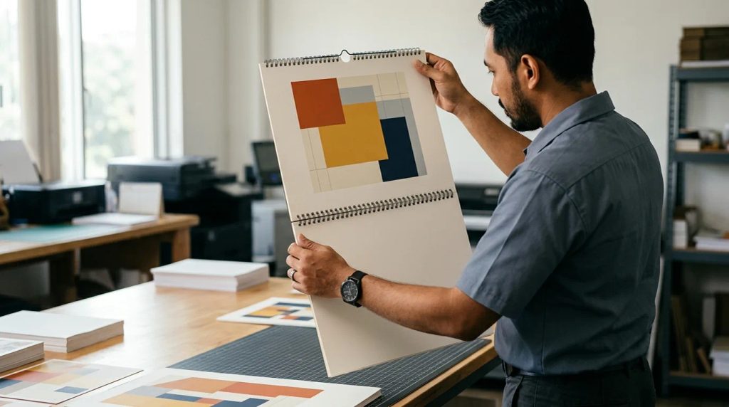 Ilustrasi cetak kalender dinding ukuran besar