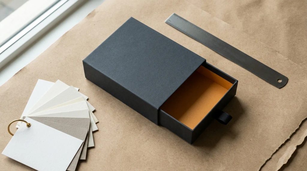 Ilustrasi sliding box finishing matte