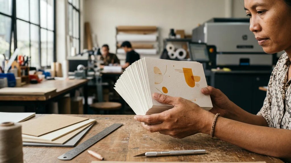 Ilustrasi harga notecard per 50 pcs