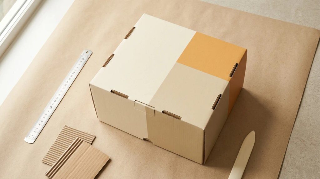 Ilustrasi cetak bakery box ukuran besar