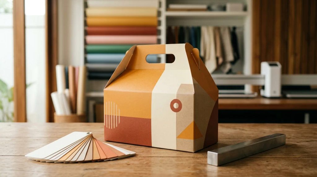 Ilustrasi cetak gable box standar
