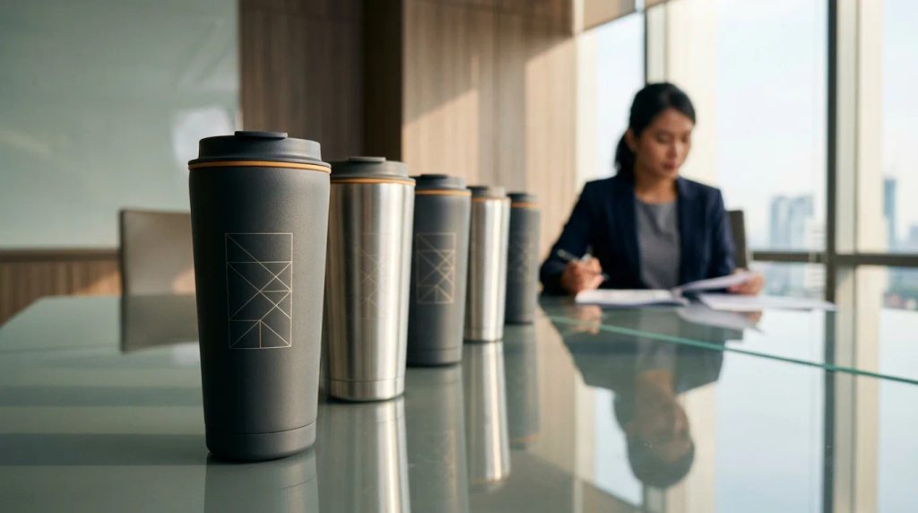 Penggunaan custom tumbler stainless steel di ruang kerja korporat