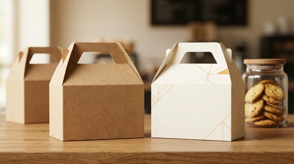Display cetak gable box standar ukuran 20x30 cm untuk kemasan hampers dan bakery