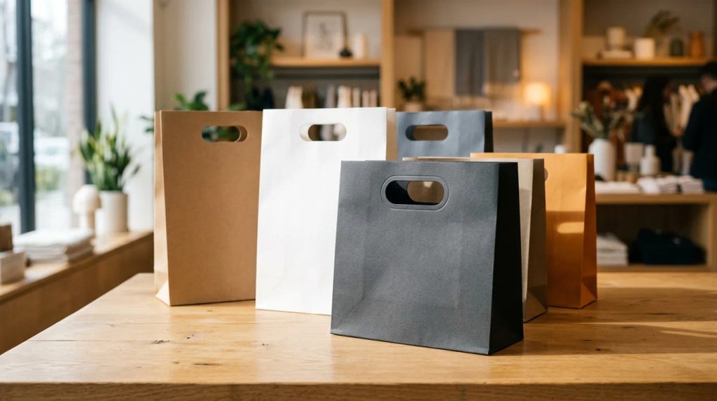 Tampilan presisi paper bag die cut handle untuk kebutuhan butik ritel modern