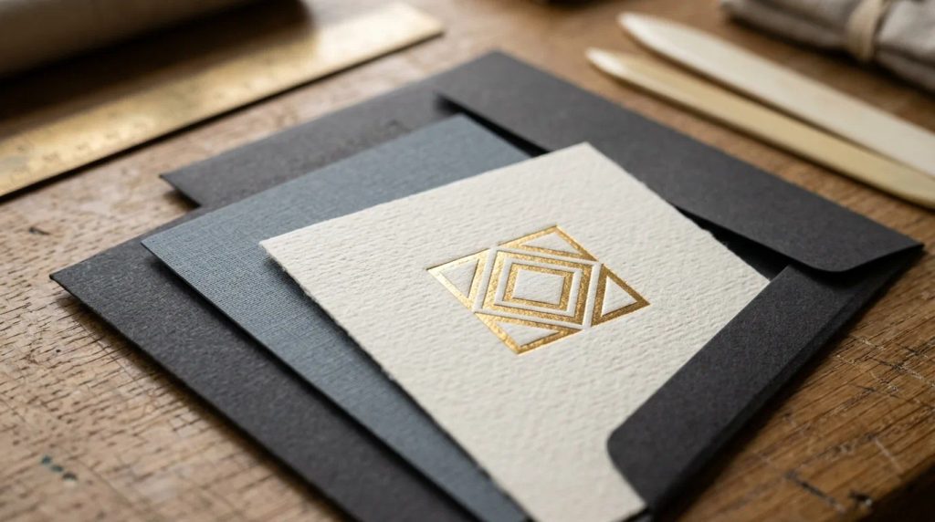 Pilihan material kertas premium untuk amplop square flap finishing gold