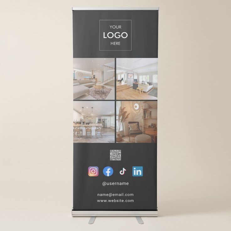 Banner desain roll-up untuk promosi percetakan online.