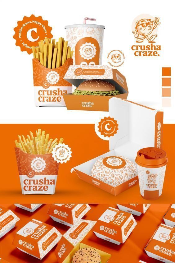 Paket makanan Crusha Craze dengan burger, french fries, dan minuman.