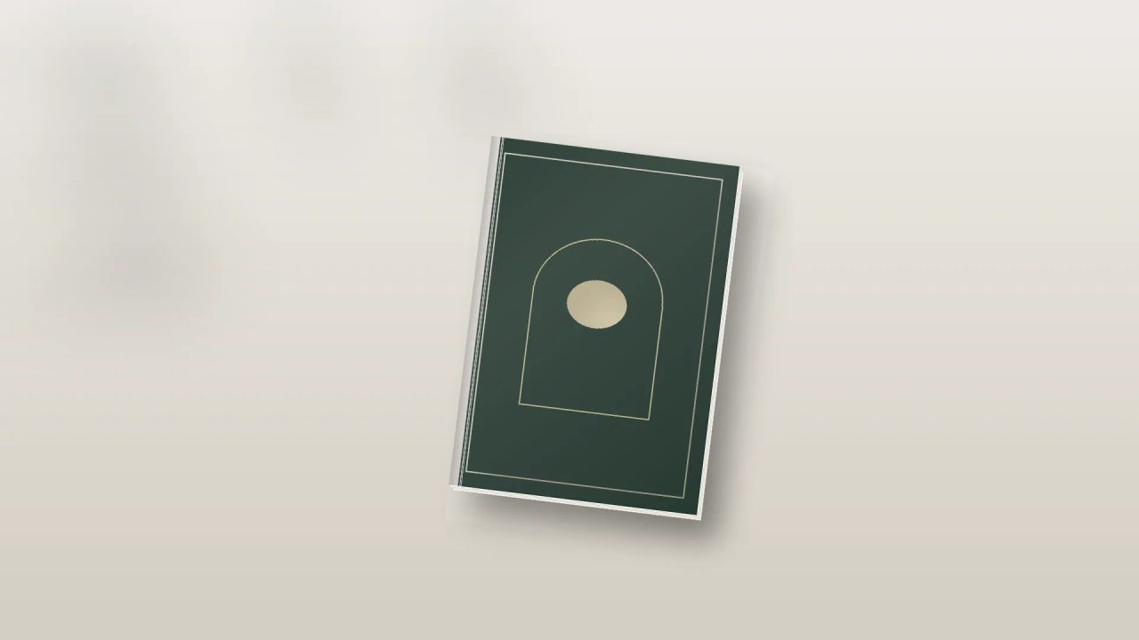 Ilustrasi cetak booklet portrait A6 laminasi doff premium untuk strategi promosi taktis bisnis dan eksibisi.