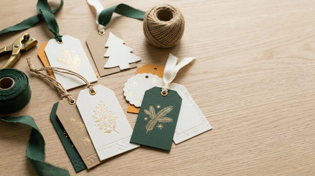 Ilustrasi order gift tag natal custom