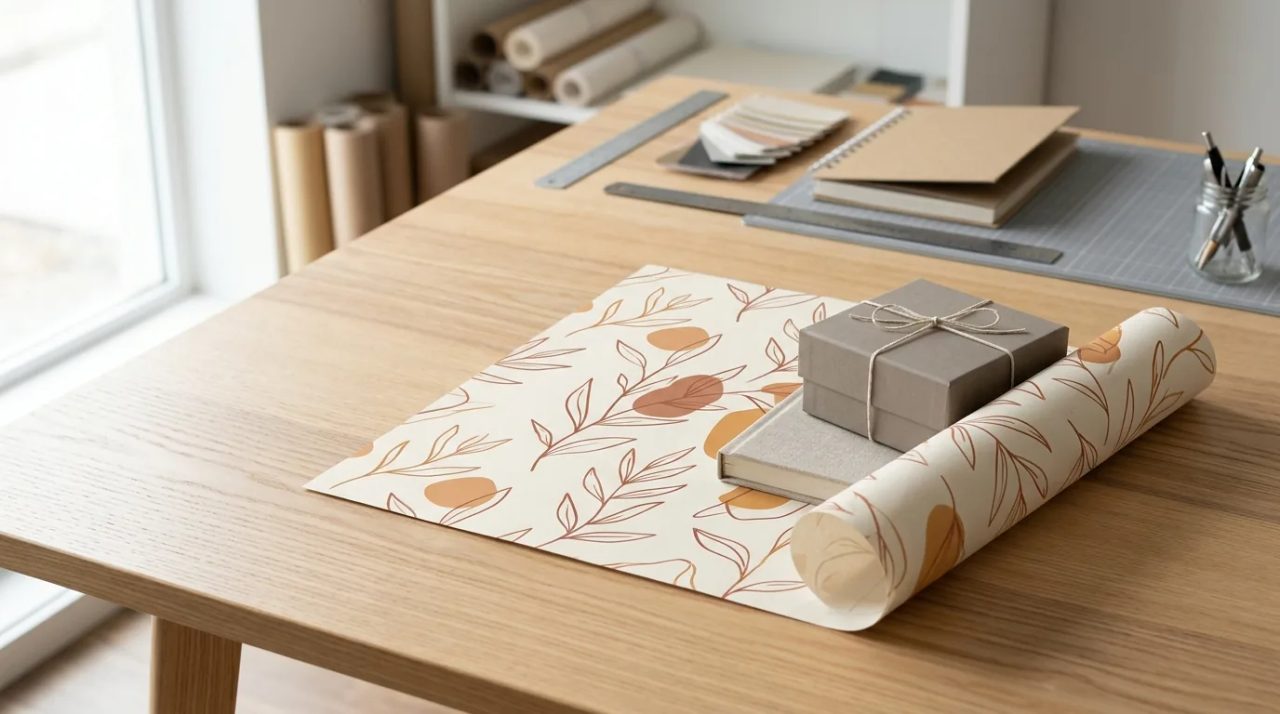 Ilustrasi cetak wrapping paper ukuran 40x60 cm