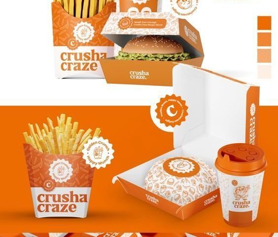 Paket makanan Crusha Craze dengan burger, french fries, dan minuman.