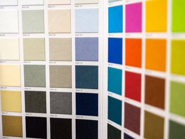 Koleksi warna percetakan online dengan variasi tekstur dan warna cerah.