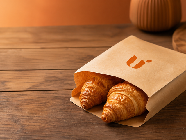 Kemasan amplop kantong bakery online food-grade berlogo kustom untuk usaha roti
