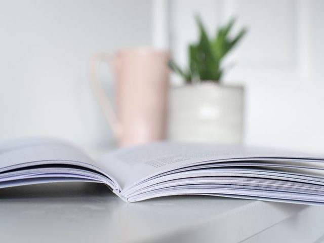 white book on white table