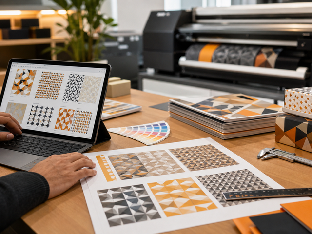 Ilustrasi order geometric pattern custom online