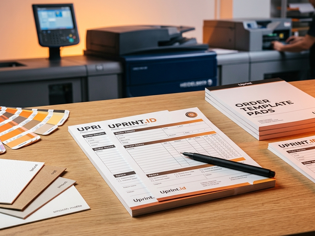 Ilustrasi order template design branded ukuran a6
