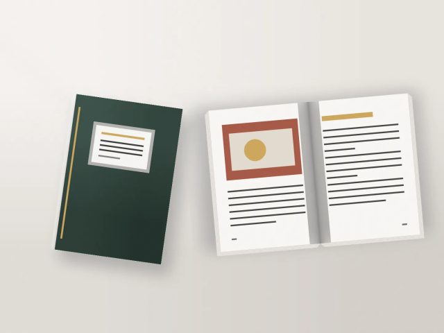 Cetak booklet portrait A6 7 lembar dengan laminasi doff premium yang elegan untuk promosi bisnis Uprint.id.