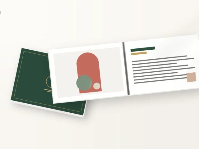 Desain photobook A6 7 lembar premium untuk presentasi brand dan portfolio perusahaan di percetakan Uprint.id