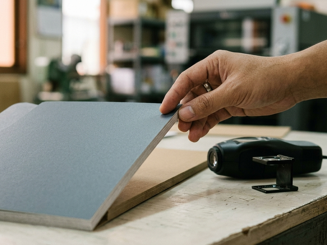 Pengecekan kualitas lapisan lamination matte pada produk cetak di percetakan