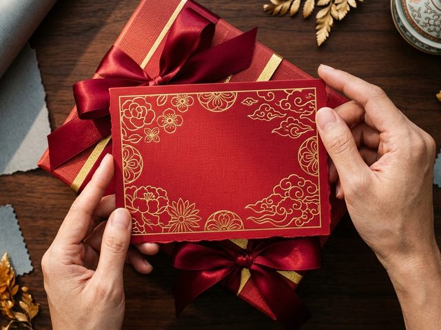 Notecard Imlek Custom Mewah dengan Foil Emas untuk Hampers Jakarta