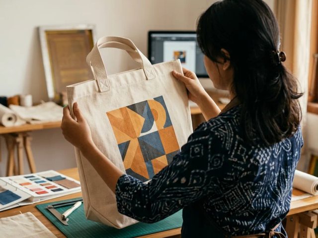 Ilustrasi cetak tas canvas branded surabaya