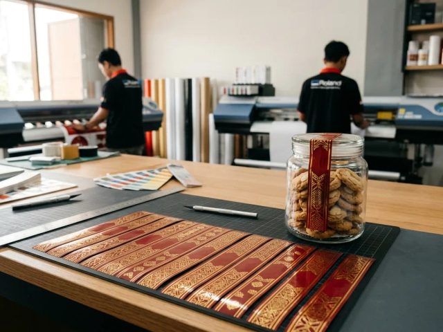Ilustrasi cetak stiker vinyl toples imlek