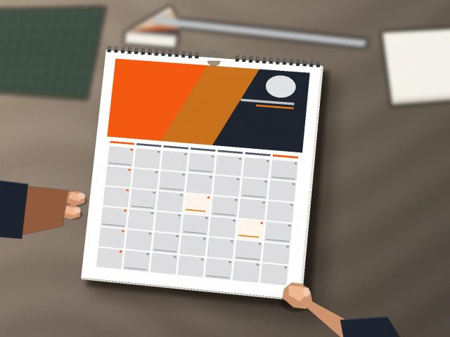Ilustrasi order kalender dinding ukuran a4