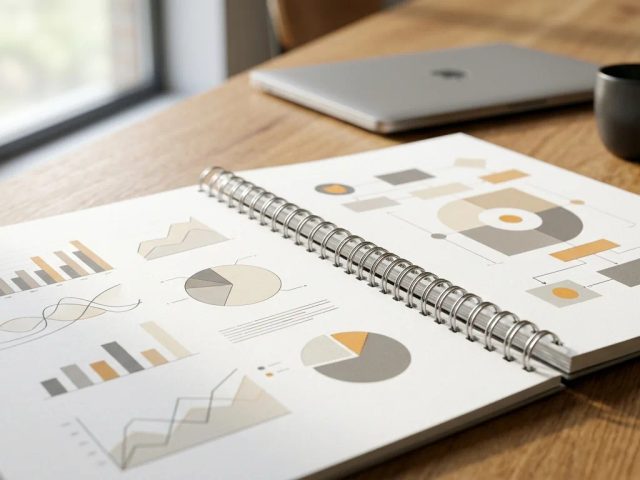 Cetak jilid spiral kertas putih untuk proposal bisnis profesional di meja rapat