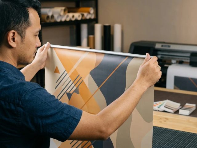 Ilustrasi cetak banner finishing matte