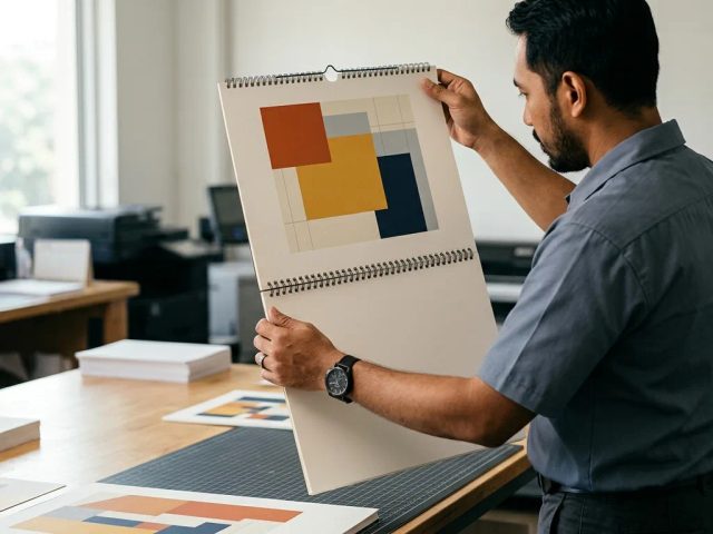 Ilustrasi cetak kalender dinding ukuran besar