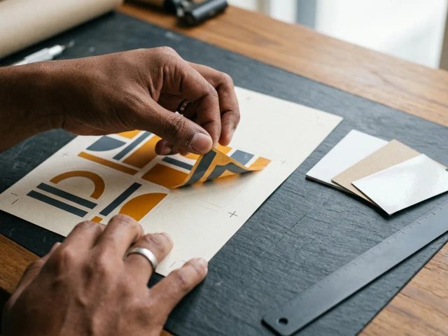 Ilustrasi cara memilih template design untuk sticker