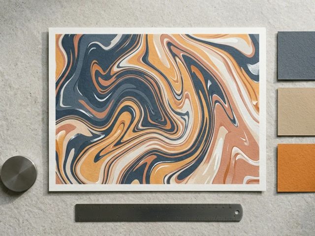 Ilustrasi cetak fluid pattern ukuran a4