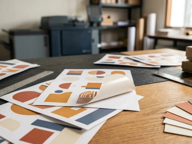 Ilustrasi cetak stiker hvs laminating