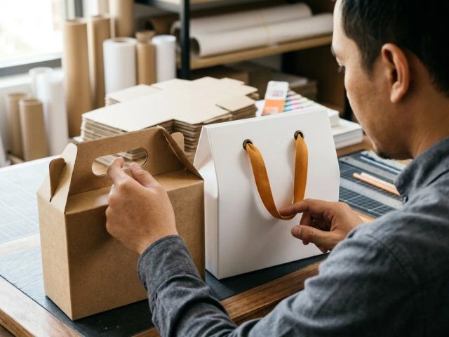 Ilustrasi perbedaan handle box standar dan premium