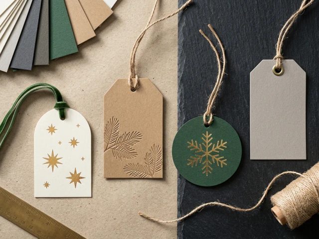 Ilustrasi cetak gift tag natal branded