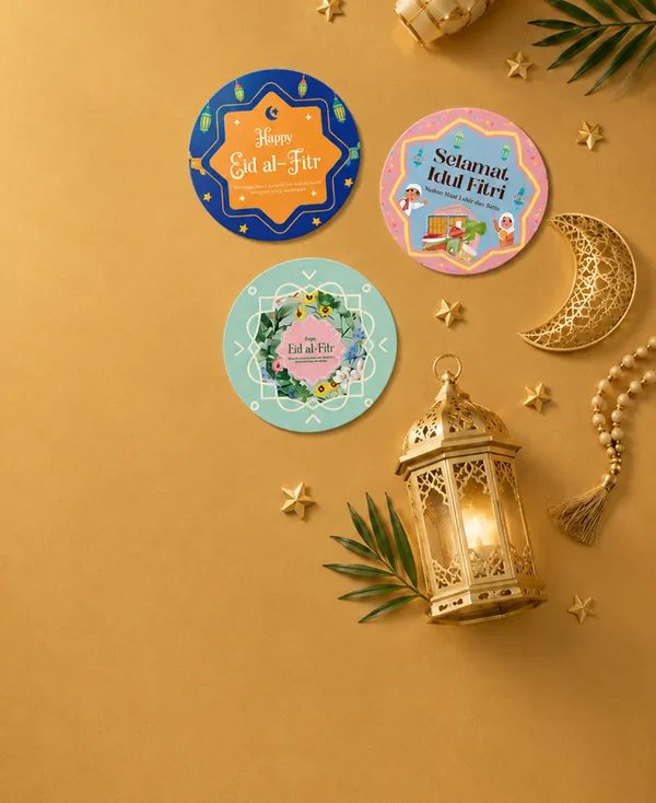 Stiker Bulat Lebaran